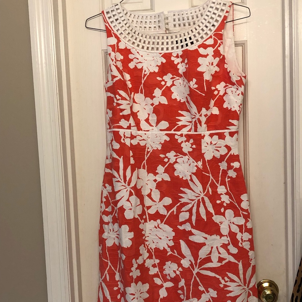 Tahari coral dress